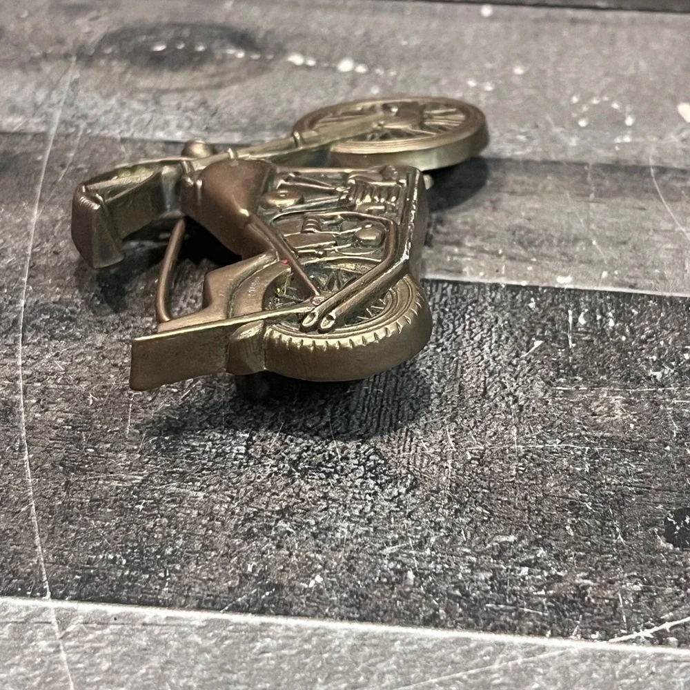 Vintage 1979 Baron Buckle Solid Brass Motorcycle Chopper Biker Belt Buckle 6132